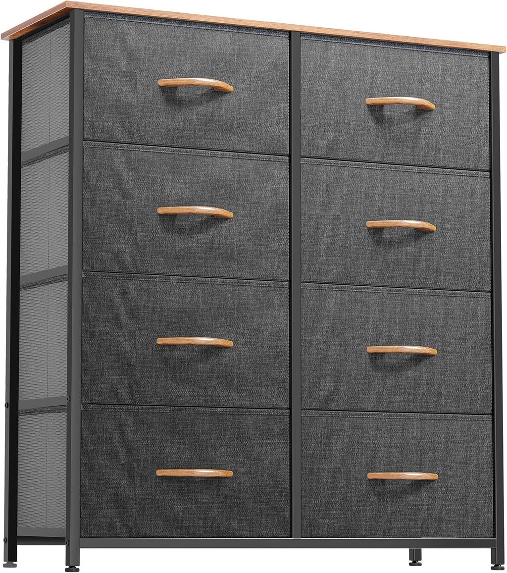 DWVO 5 Dresser for Bedroom, Fabric Dresser with 5 Drawers, Chest of Drawers for Closet, Black Dresser & Chest of Drawers - Grand Goldman