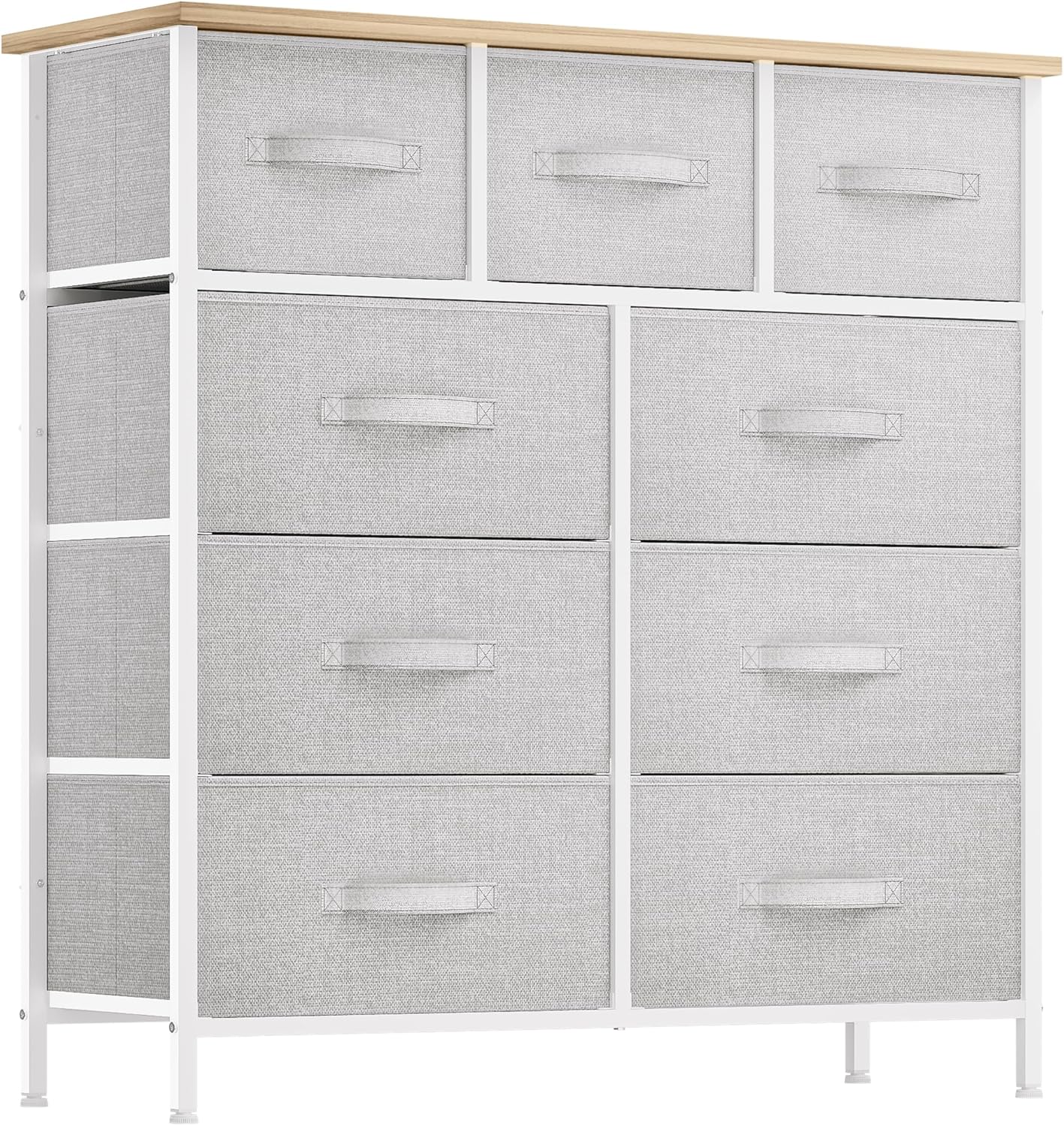 DWVO 5 Dresser for Bedroom, Fabric Dresser with 5 Drawers, Chest of Drawers for Closet, Black Dresser & Chest of Drawers - Grand Goldman