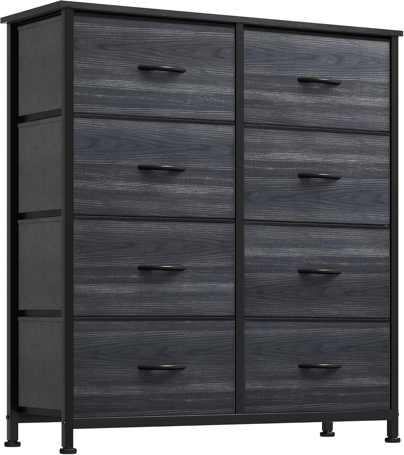 DWVO 5 Dresser for Bedroom, Fabric Dresser with 5 Drawers, Chest of Drawers for Closet, Black Dresser & Chest of Drawers - Grand Goldman