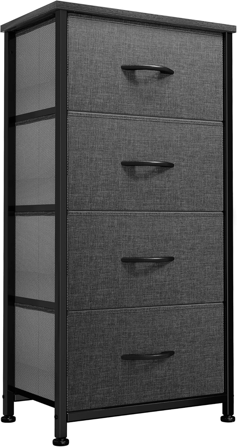 DWVO 5 Dresser for Bedroom, Fabric Dresser with 5 Drawers, Chest of Drawers for Closet, Black Dresser & Chest of Drawers - Grand Goldman