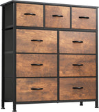 DWVO 5 Dresser for Bedroom, Fabric Dresser with 5 Drawers, Chest of Drawers for Closet, Black Dresser & Chest of Drawers - Grand Goldman
