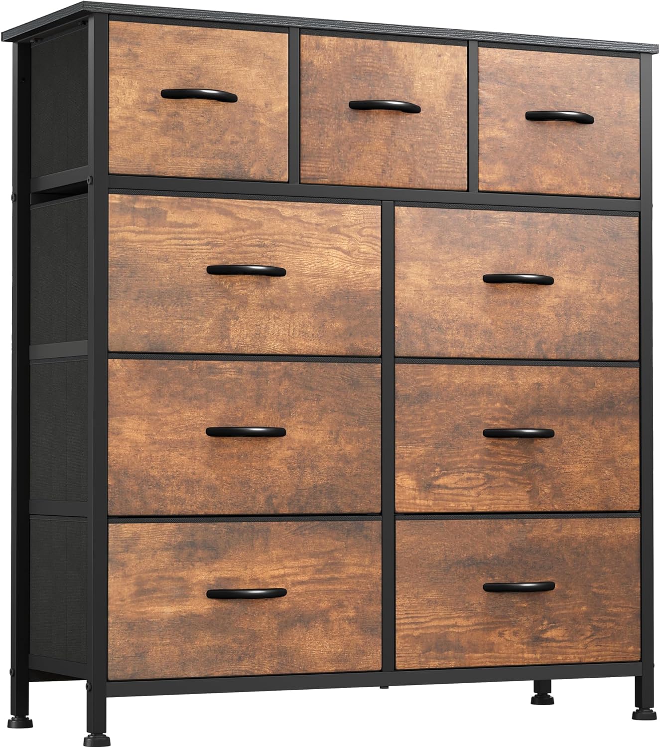 DWVO 5 Dresser for Bedroom, Fabric Dresser with 5 Drawers, Chest of Drawers for Closet, Black Dresser & Chest of Drawers - Grand Goldman
