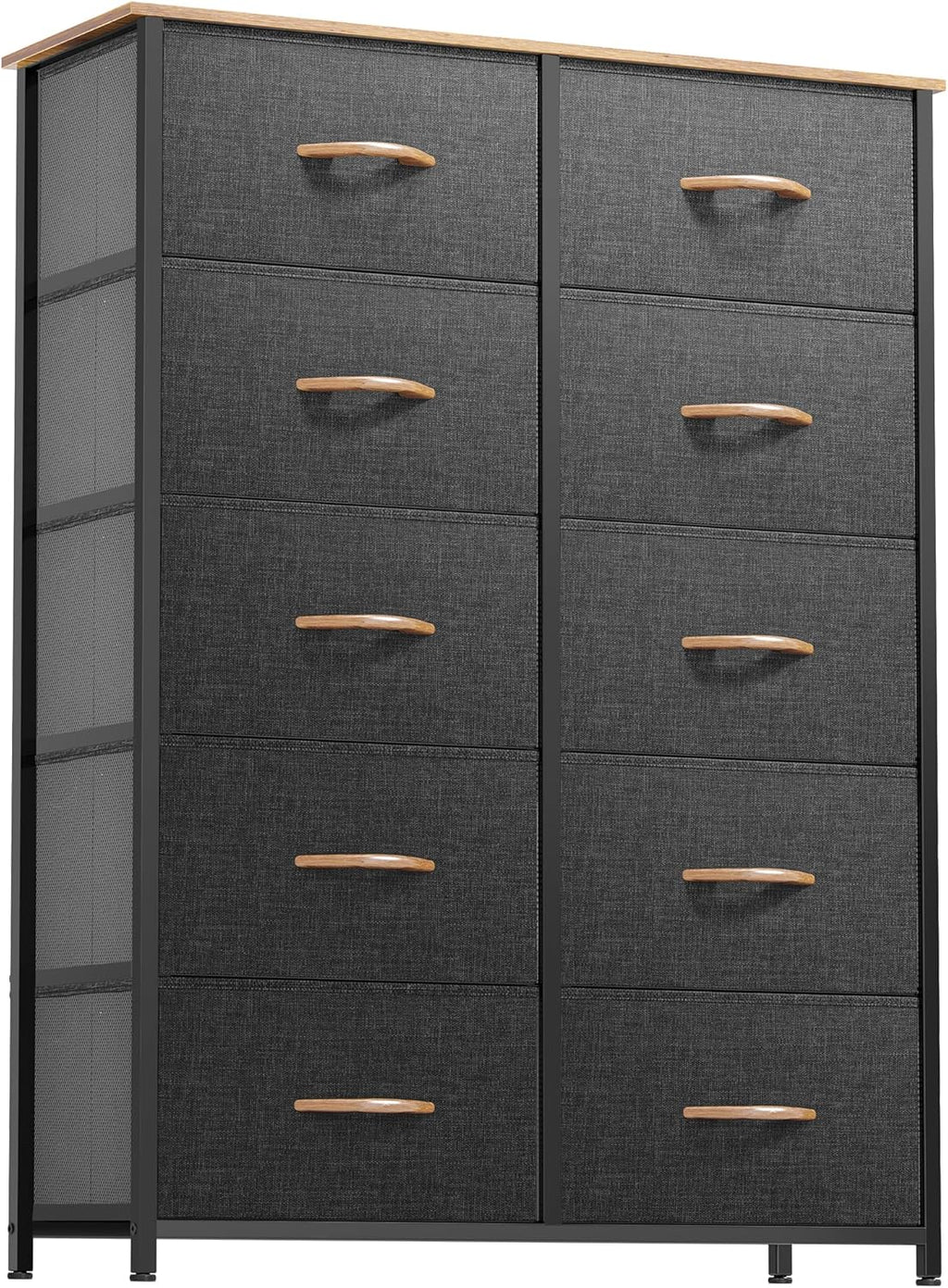 DWVO 5 Dresser for Bedroom, Fabric Dresser with 5 Drawers, Chest of Drawers for Closet, Black Dresser & Chest of Drawers - Grand Goldman