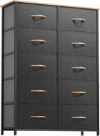 DWVO 5 Dresser for Bedroom, Fabric Dresser with 5 Drawers, Chest of Drawers for Closet, Black Dresser & Chest of Drawers - Grand Goldman