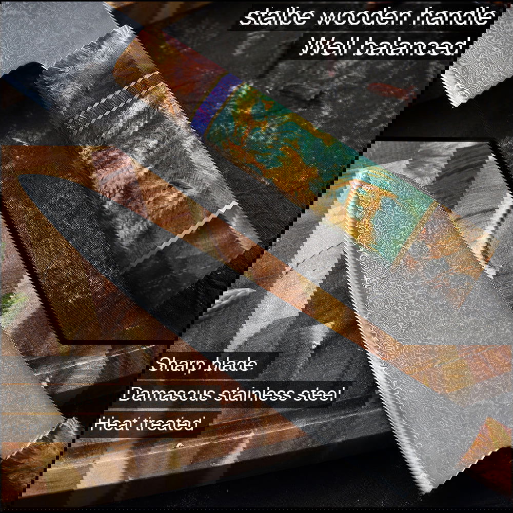 Damascus knife set - Grand Goldman