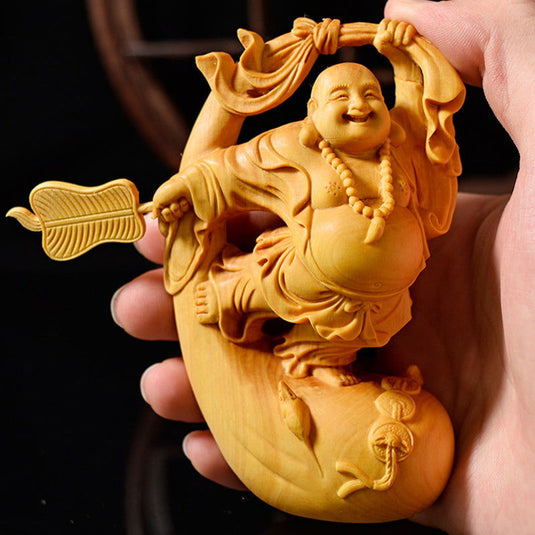 Dancing Maitreya Buddha Statue Vehicle Ornament - Grand Goldman