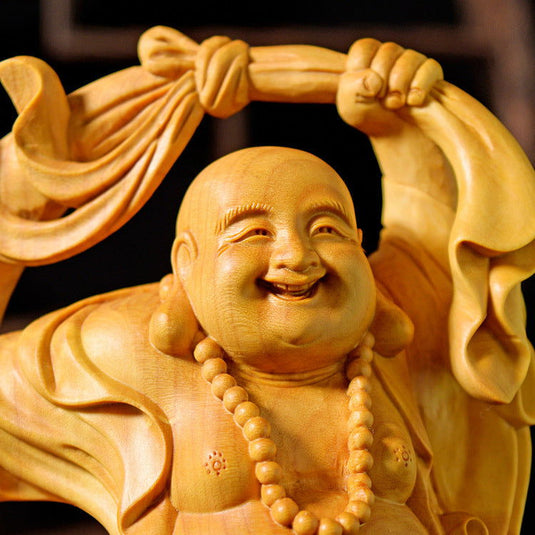 Dancing Maitreya Buddha Statue Vehicle Ornament - Grand Goldman