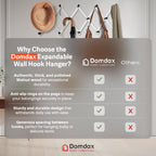 Dark Walnut Hat Holder on Wall, Accordion Wall Hanger, Expandable Coat Rack for Wall, Wall Coat Hanger, Coat Racks, Coat Hanger Wall Mount, Wall Mount Coat Rack and Wall Pegs for Home Décor. - Grand Goldman