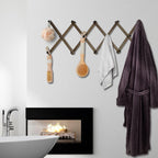 Dark Walnut Hat Holder on Wall, Accordion Wall Hanger, Expandable Coat Rack for Wall, Wall Coat Hanger, Coat Racks, Coat Hanger Wall Mount, Wall Mount Coat Rack and Wall Pegs for Home Décor. - Grand Goldman