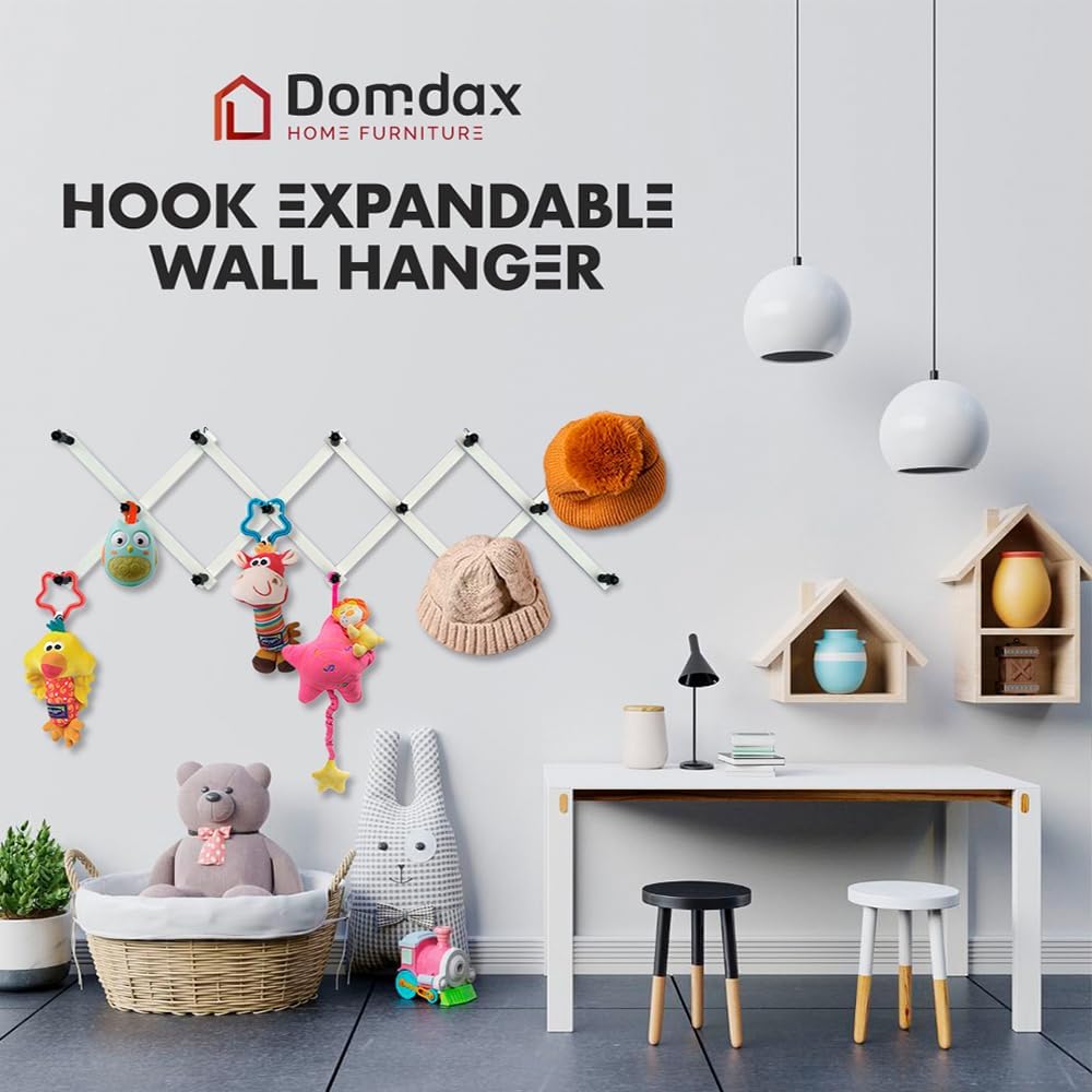 Dark Walnut Hat Holder on Wall, Accordion Wall Hanger, Expandable Coat Rack for Wall, Wall Coat Hanger, Coat Racks, Coat Hanger Wall Mount, Wall Mount Coat Rack and Wall Pegs for Home Décor. - Grand Goldman