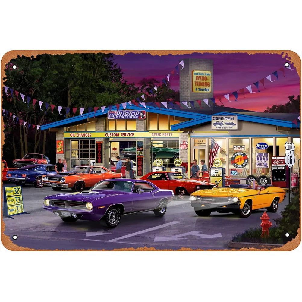 Decor Racing Vintage Metal Signs Tin Sign Monaco Grand Prix Racing Funny Poster Decor for Bar Pub Club Man Cave Wall Decoration - Grand Goldman