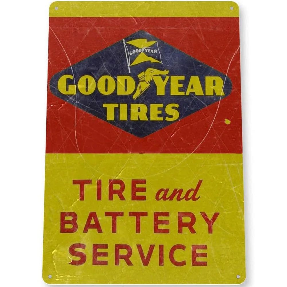 Decor Vintage Metal Signs Tin Sign Tire Shop Service Repair Funny Poster Decor for Garage Bar Pub Club Man Cave Wall Decoration - Grand Goldman