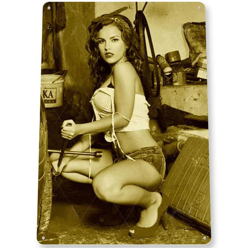 Decor Vintage Metal Signs Tin Sign Tire Shop Service Repair Funny Poster Decor for Garage Bar Pub Club Man Cave Wall Decoration - Grand Goldman