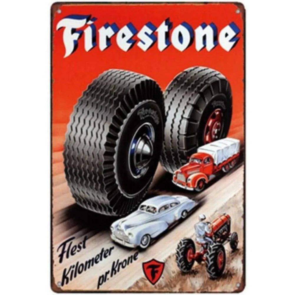 Decor Vintage Metal Signs Tin Sign Tire Shop Service Repair Funny Poster Decor for Garage Bar Pub Club Man Cave Wall Decoration - Grand Goldman