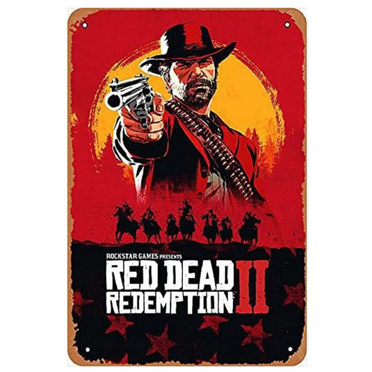 Decor Classic Video Game  Vintage Metal Tin Signs Red Dead Redemption Funny Posters Decor for Bar Pub Man Cave Wall Decoration - Grand Goldman