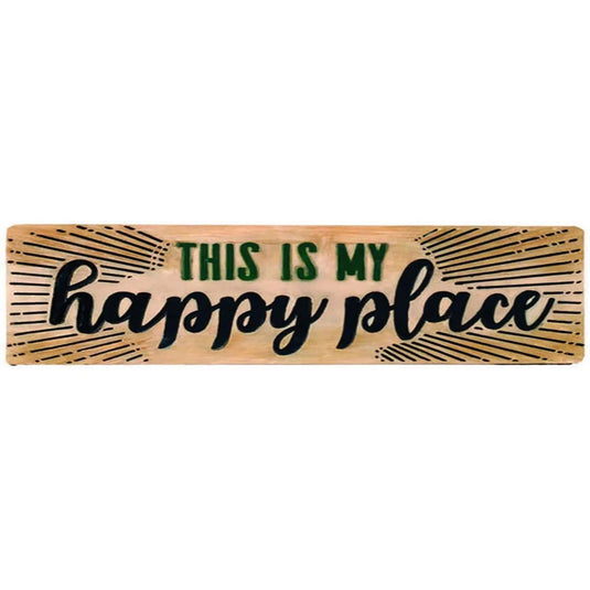 Decor Women Cave Happy Place Vintage Tin Sign Funny Street Metal Signs Country Road Sign for Home Wall Cafe Bar Man Cave Outdoor - Grand Goldman