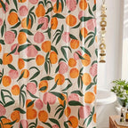 Decorate your bathroom with this vibrant orange apple shower curtain with hooks! - Grand Goldman