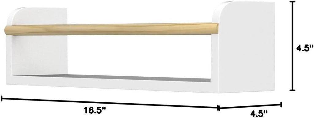 Decorative Nursery Bookshelves for Kids - Set of 3 Easy to Install Floating Shelves for Wall Mount - Beautiful Hanging Organizer Furniture for Your Baby Boy or Girl's Bedroom and Play Room Decor - Grand Goldman