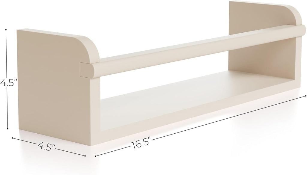 Decorative Nursery Bookshelves for Kids - Set of 3 Easy to Install Floating Shelves for Wall Mount - Beautiful Hanging Organizer Furniture for Your Baby Boy or Girl's Bedroom and Play Room Decor - Grand Goldman