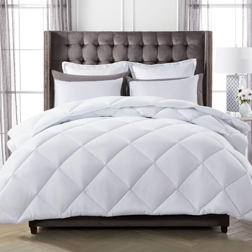 Decroom Lightweight Full Comforter Set with 2 Pillow Sham - 3 Pieces Set - Quilted Down Alternative Comforter/Duvet Insert for All Season - Blue/Grey - Full Size - Grand Goldman