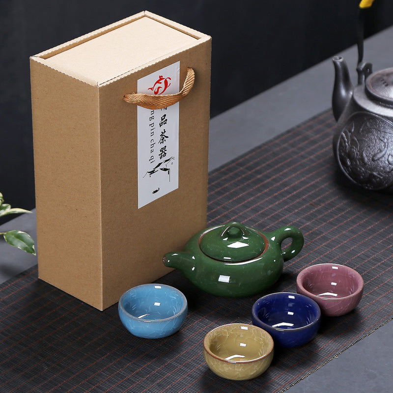 Dehua Ceramic Ice Crack Kung Fu Tea Set - Grand Goldman