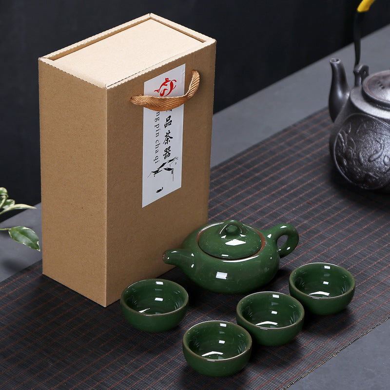 Dehua Ceramic Ice Crack Kung Fu Tea Set - Grand Goldman
