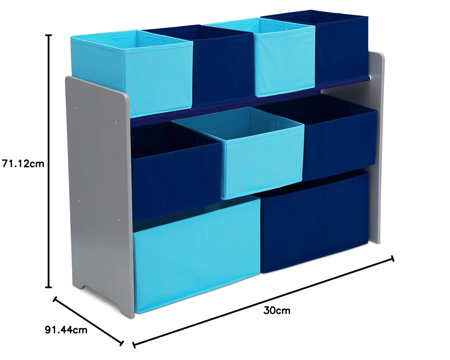 Delta Children Deluxe Multi-Bin Toy Organizer with Storage Bins, White/Pink Bins - Grand Goldman