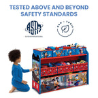 Delta Children Deluxe Multi-Bin Toy Organizer with Storage Bins, White/Pink Bins - Grand Goldman