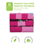 Delta Children Deluxe Multi-Bin Toy Organizer with Storage Bins, White/Pink Bins - Grand Goldman
