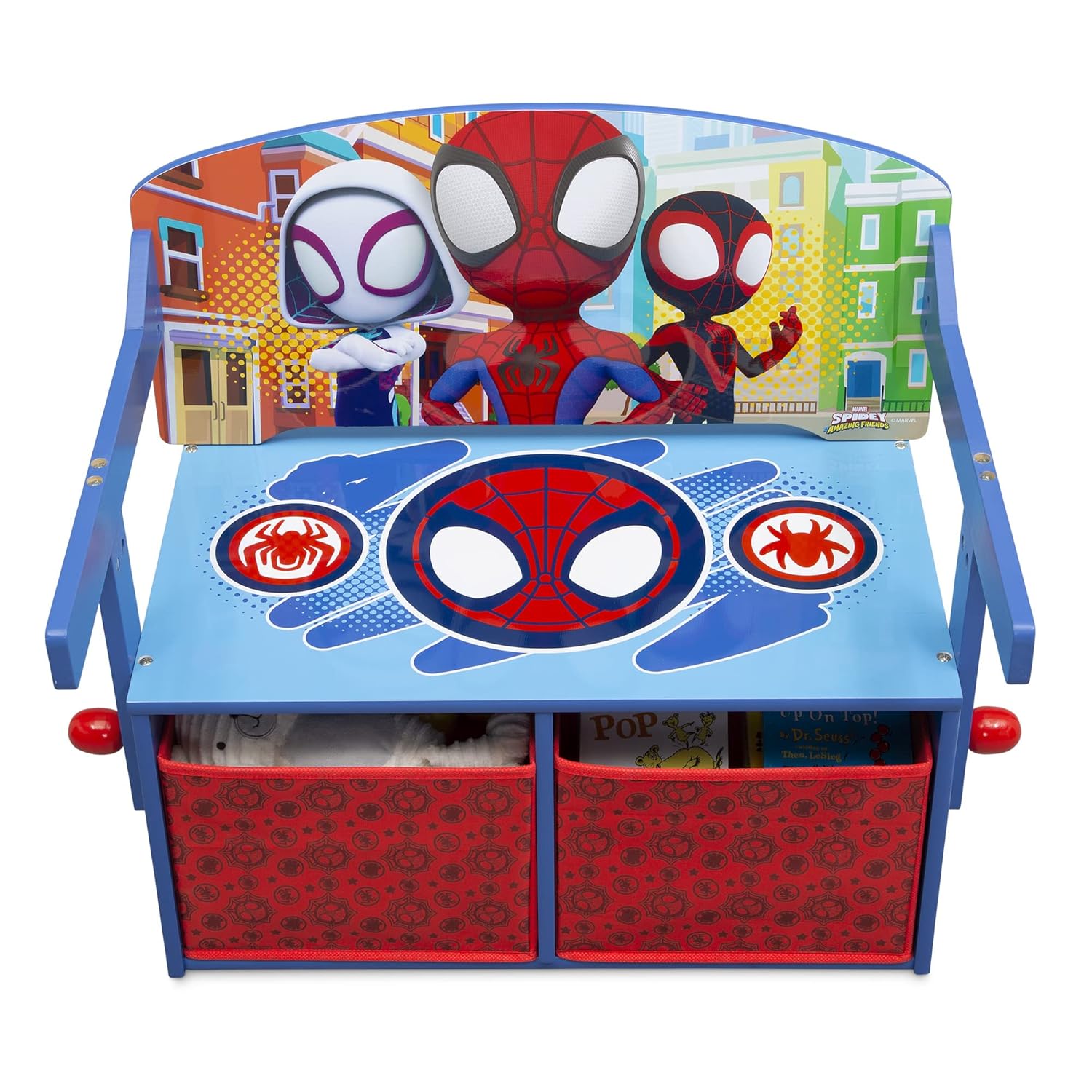 Delta Children Kids Convertible Activity Bench - Greenguard Gold Certified, Marvel Spidey and His Amazing Friends - Grand Goldman