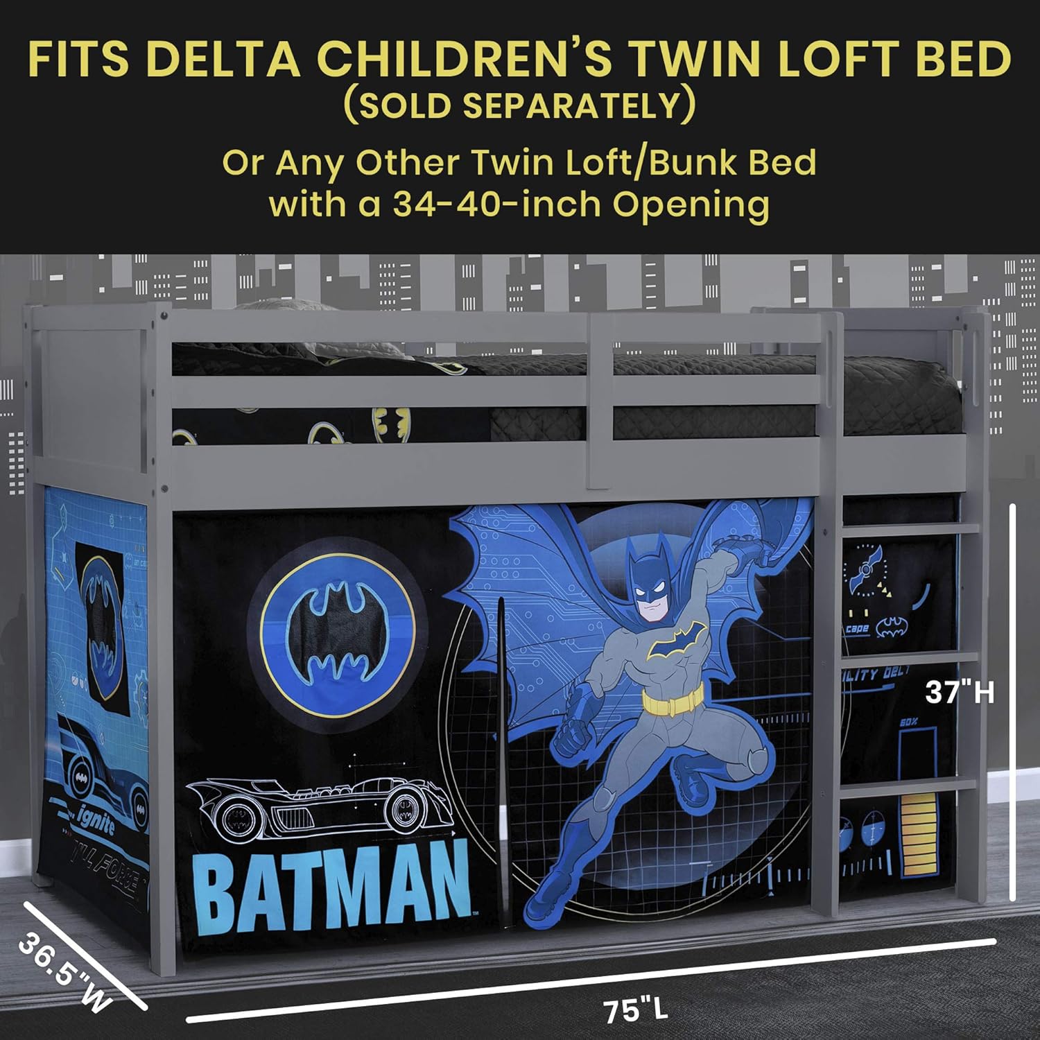 Delta Children Loft Bed Tent Curtain Set for Low Twin, Disney Princess - Grand Goldman
