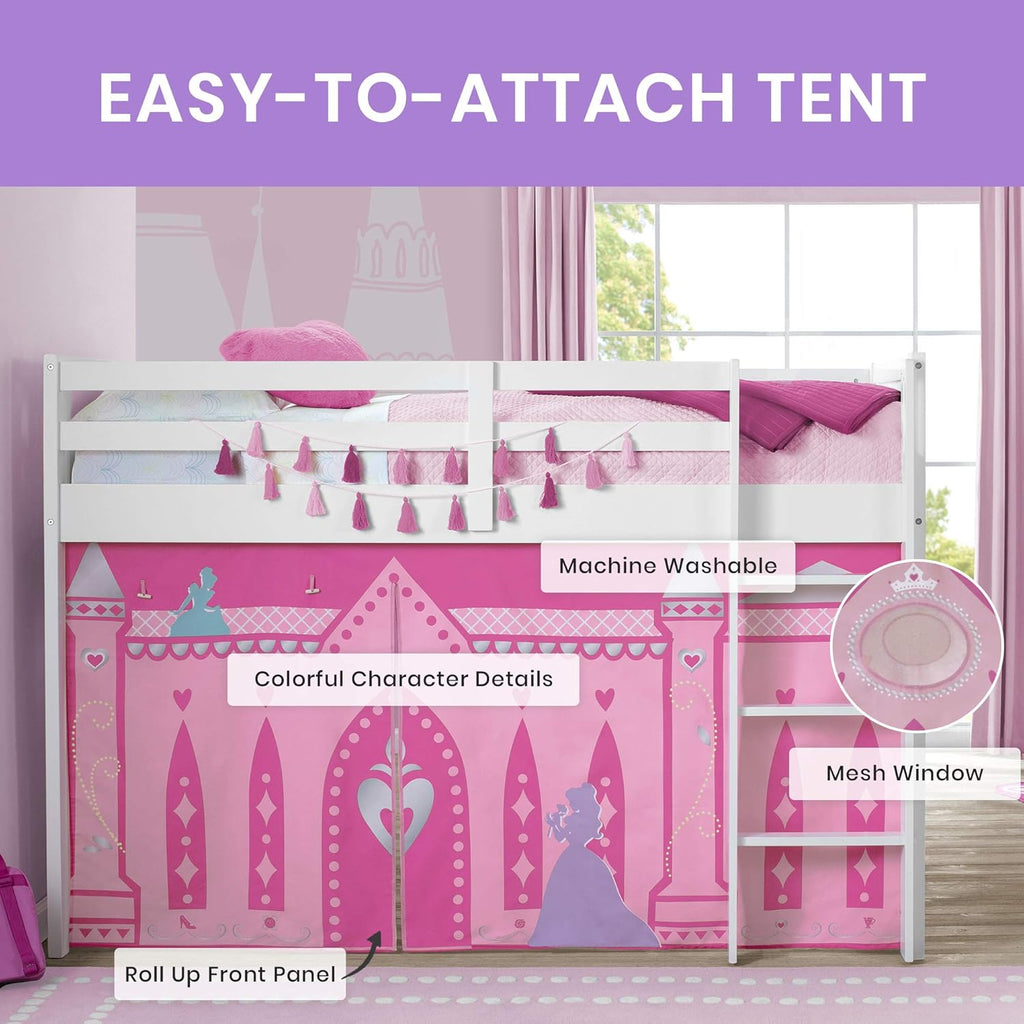Delta Children Loft Bed Tent Curtain Set for Low Twin, Disney Princess - Grand Goldman