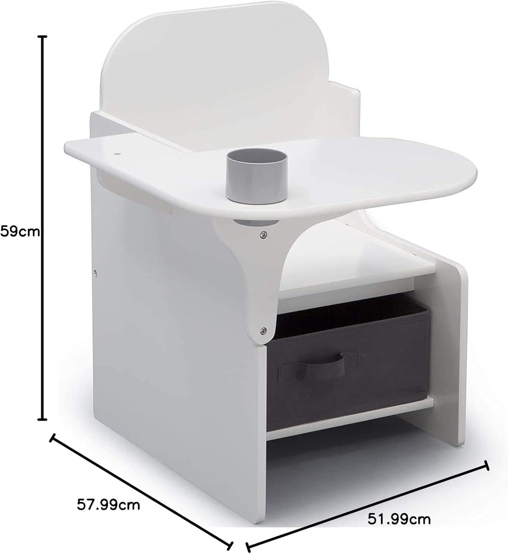 Delta Children MySize Chair Desk with Storage Bin - Greenguard Gold Certified, Dusty Rose - Grand Goldman