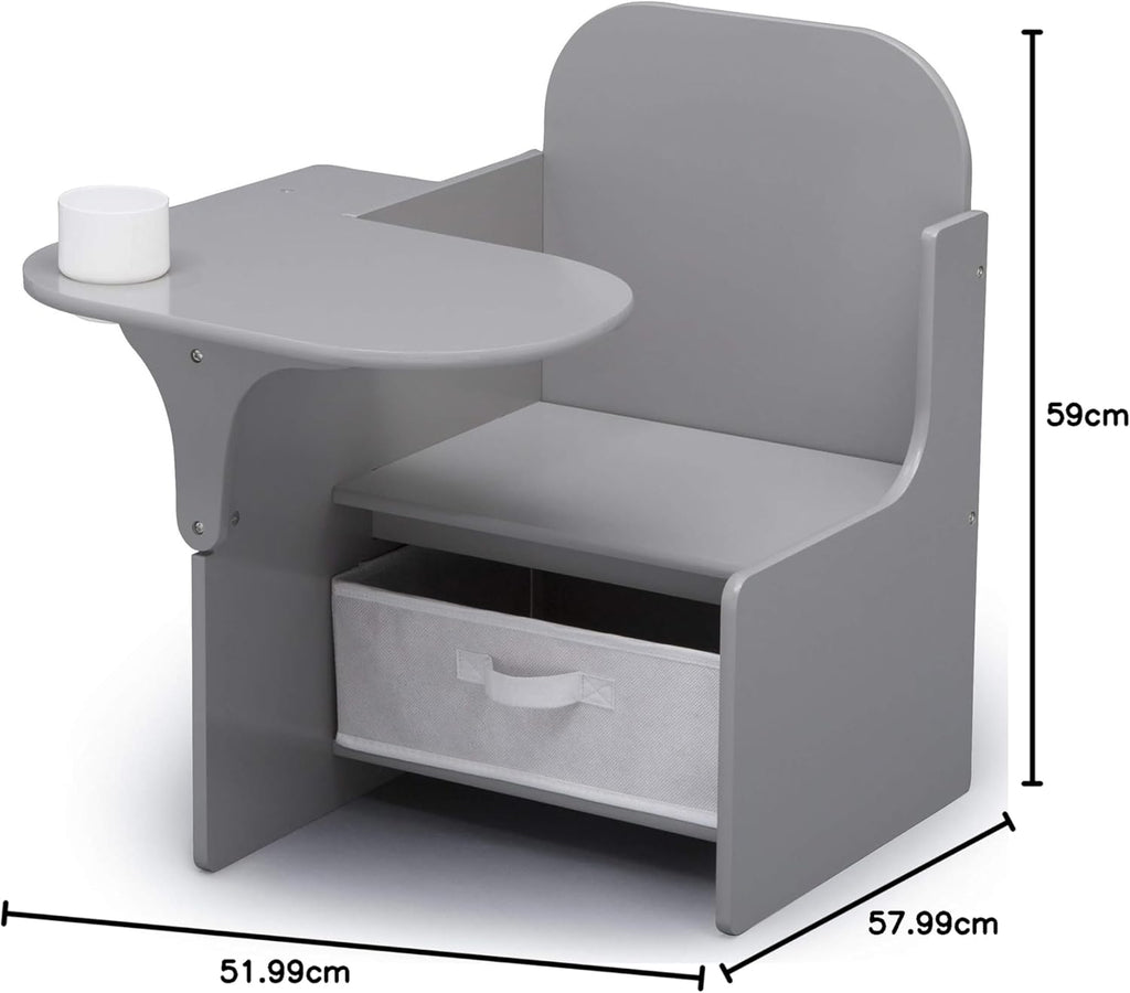 Delta Children MySize Chair Desk with Storage Bin - Greenguard Gold Certified, Dusty Rose - Grand Goldman