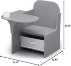 Delta Children MySize Chair Desk with Storage Bin - Greenguard Gold Certified, Dusty Rose - Grand Goldman