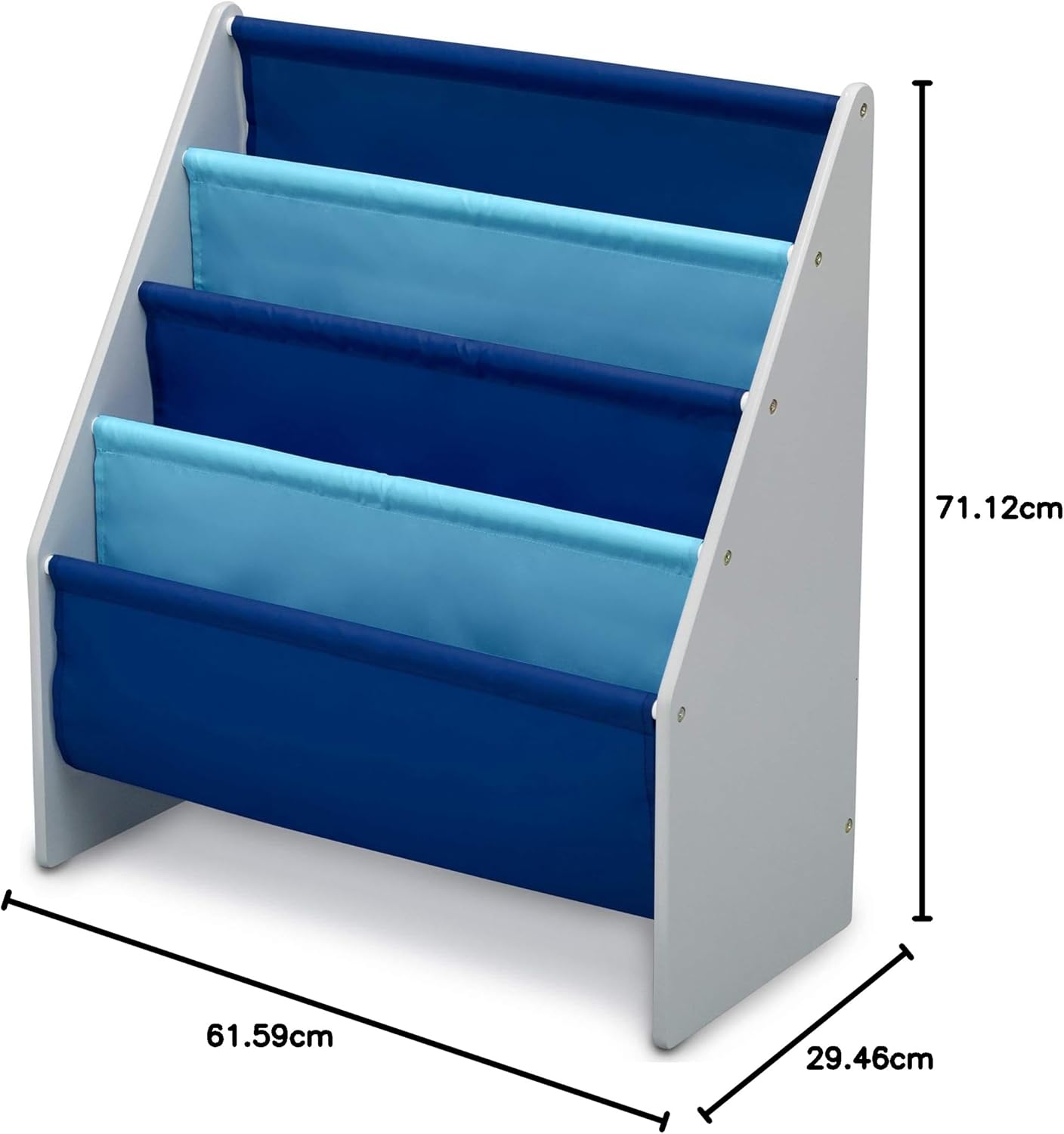 Delta Children Sling Rack Bookshelf for Kids - Easy-to-Reach Storage for Magazines or Coloring Books - Ideal for Playrooms & Homeschooling - Greenguard Gold Certified, White/Pink - Grand Goldman