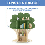 Delta Children Tree Bookcase - Greenguard Gold Certified, Fern Green/Crafted Natural - Grand Goldman