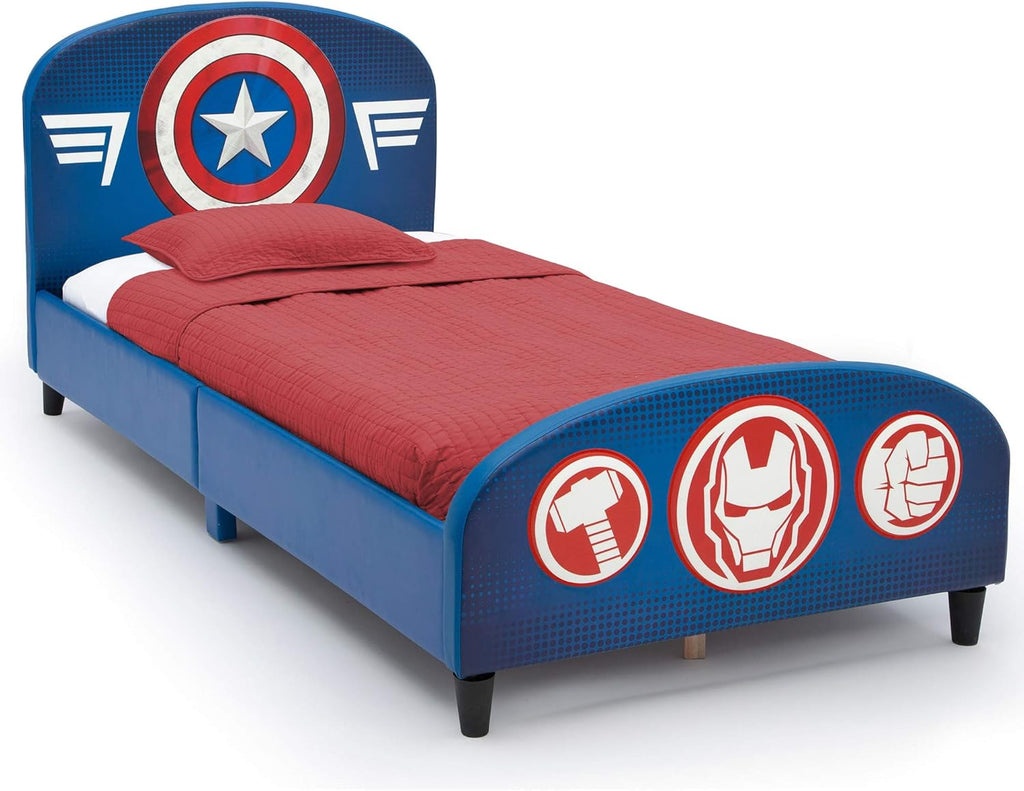 Delta Children Upholstered Twin Bed, Marvel Spider Man - Grand Goldman