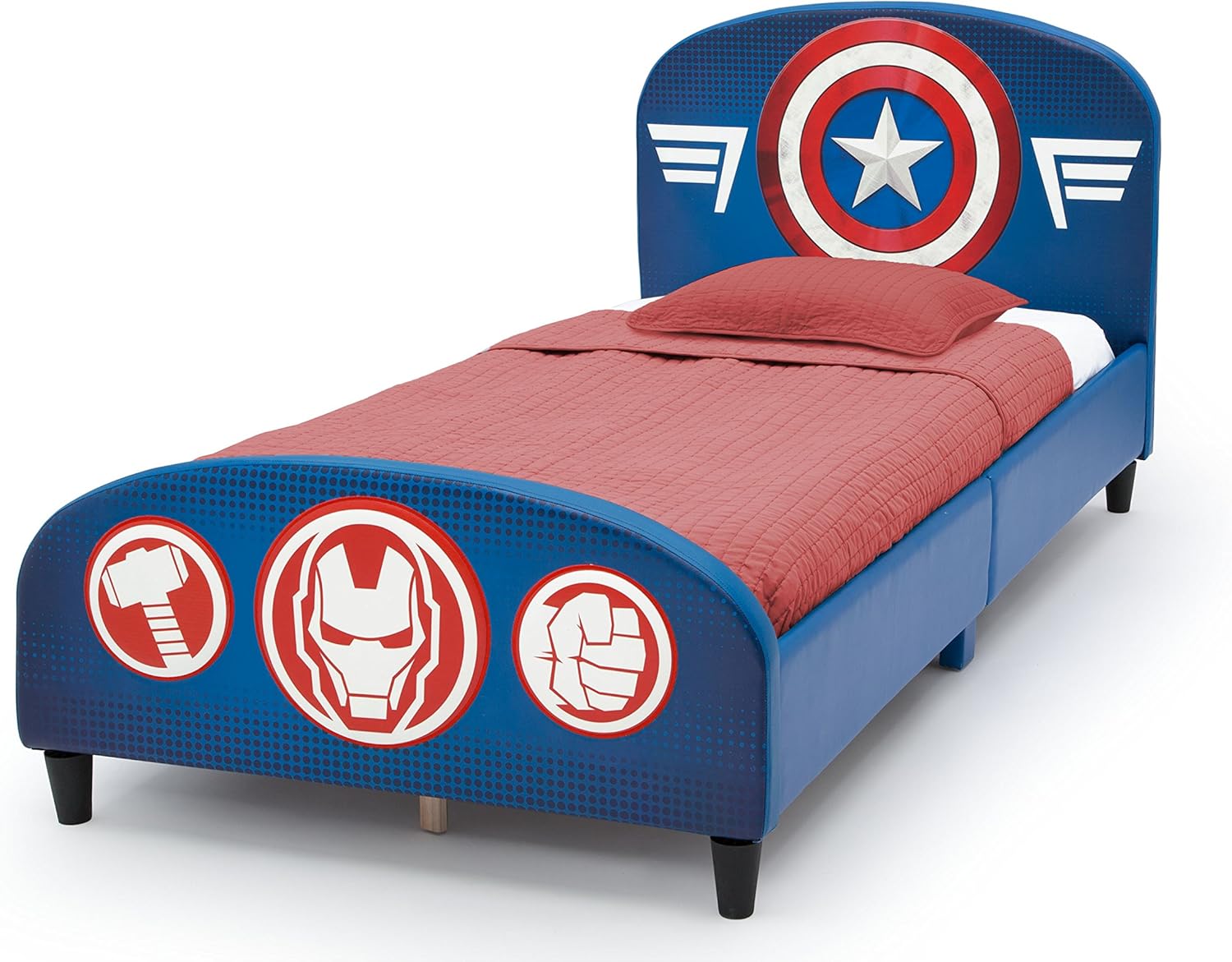 Delta Children Upholstered Twin Bed, Marvel Spider Man - Grand Goldman