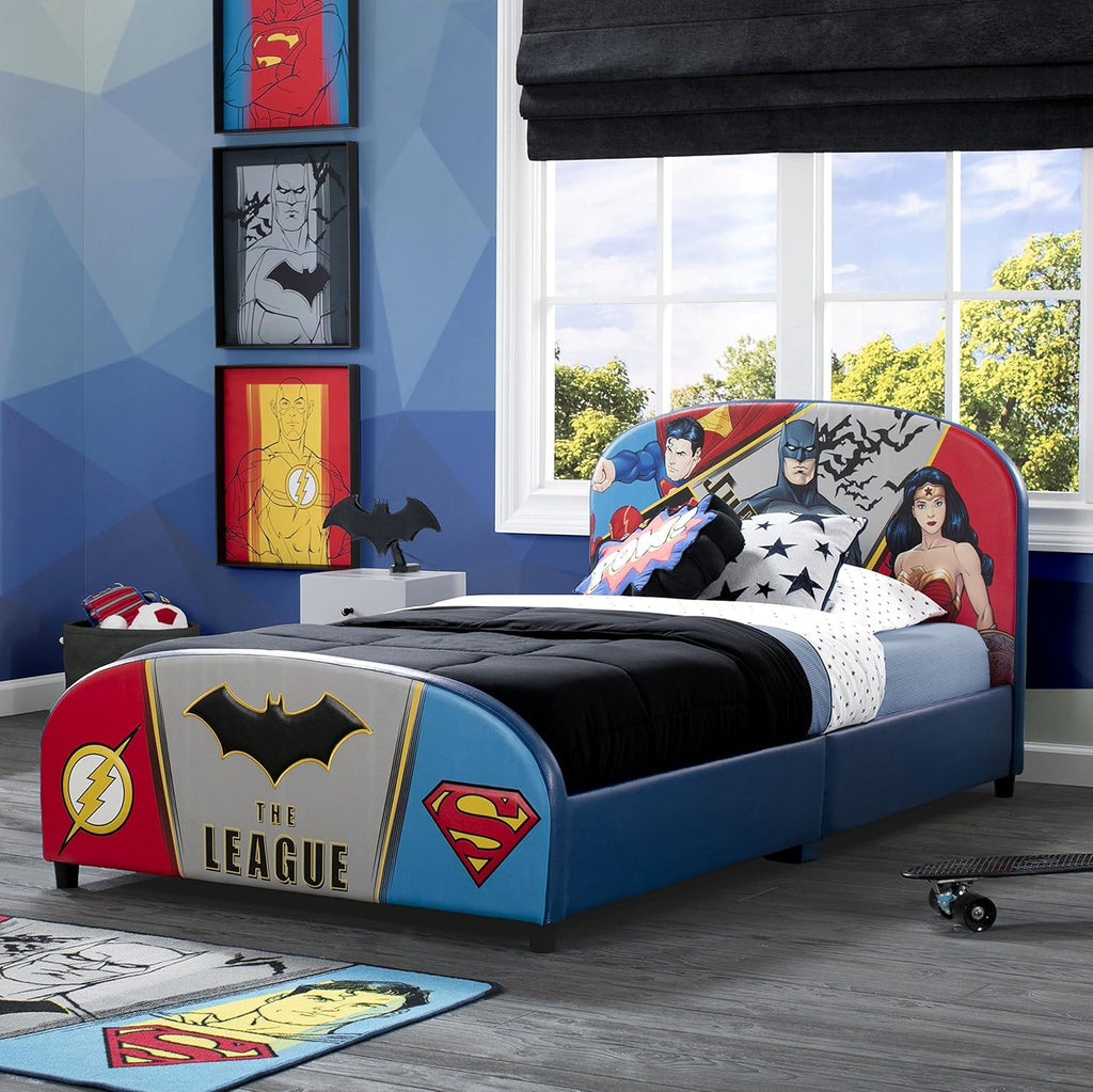 Delta Children Upholstered Twin Bed, Marvel Spider Man - Grand Goldman