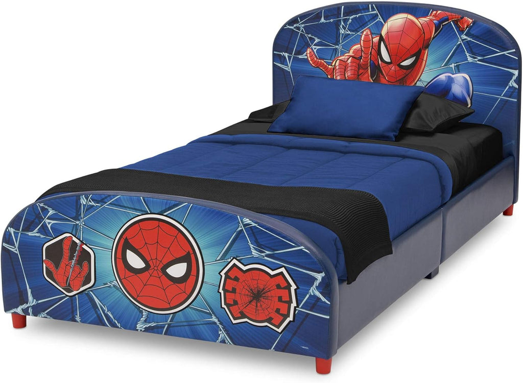 Delta Children Upholstered Twin Bed, Marvel Spider Man - Grand Goldman