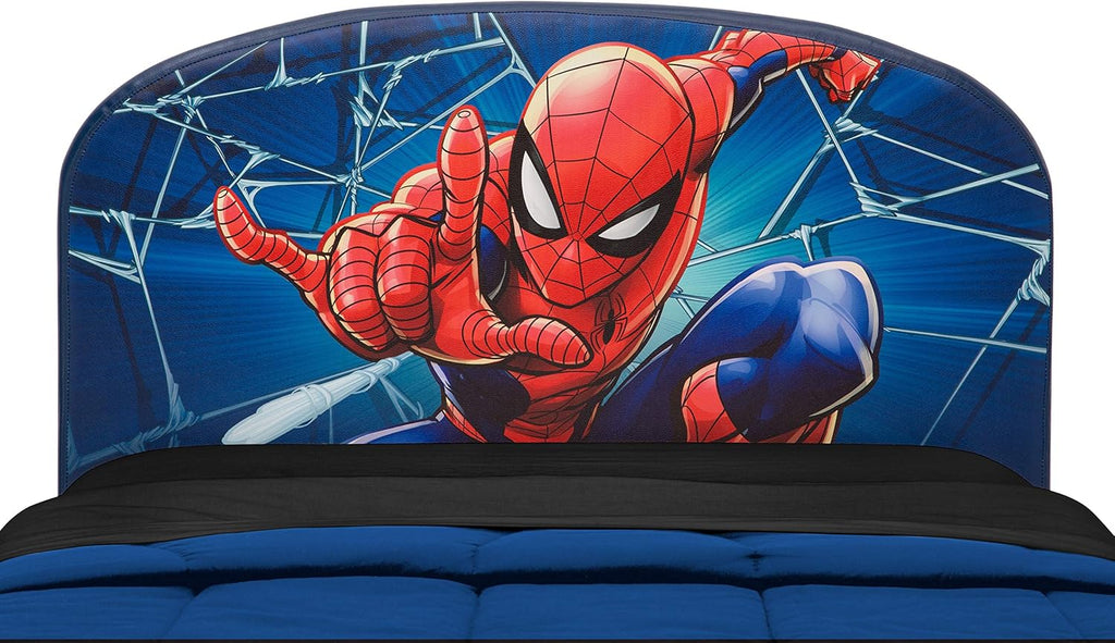 Delta Children Upholstered Twin Bed, Marvel Spider Man - Grand Goldman