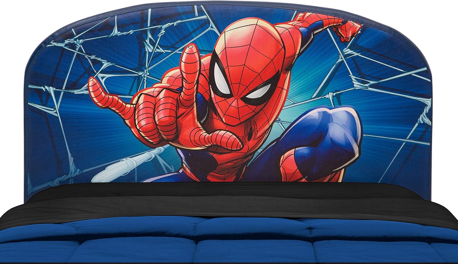 Delta Children Upholstered Twin Bed, Marvel Spider Man - Grand Goldman