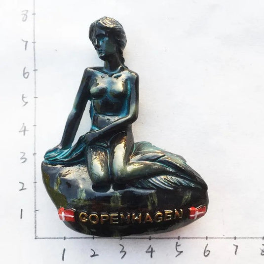 Denmark Mermaid Tourist Souvenirs 3D Resin Refrigerator Magnet Magnetic Stickers for home decor - Grand Goldman