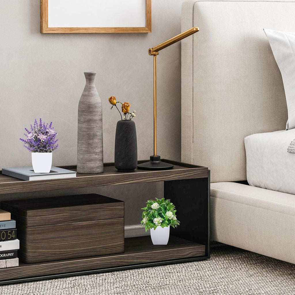 Der Rose 2 Pack Small Fake Plants Mini Artificial Potted Plants for Table Desk Home Bathroom Office Decor - Grand Goldman