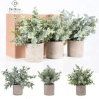 Der Rose 3 Pack Mini Potted Fake Plants Artificial Plastic Eucalyptus Plants Topiaries for Home Office Desk Farmhouse Room Decor - Grand Goldman