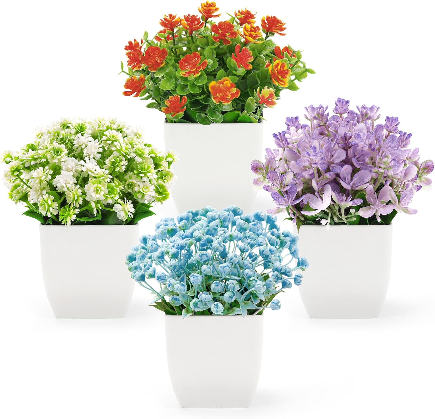 table rose plant indoor Der Rose 4 Pack Fake Plants Mini Artificial Greenery Potted Plants for – Grand Goldman