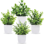 Der Rose 4 Pack Fake Plants Mini Artificial Greenery Potted Plants for Home Decor Indoor Office Table Room Farmhouse - Grand Goldman