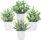 Der Rose 4 Pack Fake Plants Mini Artificial Greenery Potted Plants for Home Decor Indoor Office Table Room Farmhouse - Grand Goldman