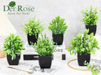 Der Rose Fake Plants 4 Packs Artificial Plants Small Faux Plants Black Bathroom Accessories for Bathroom Home Office Desk Decor Indoor - Grand Goldman